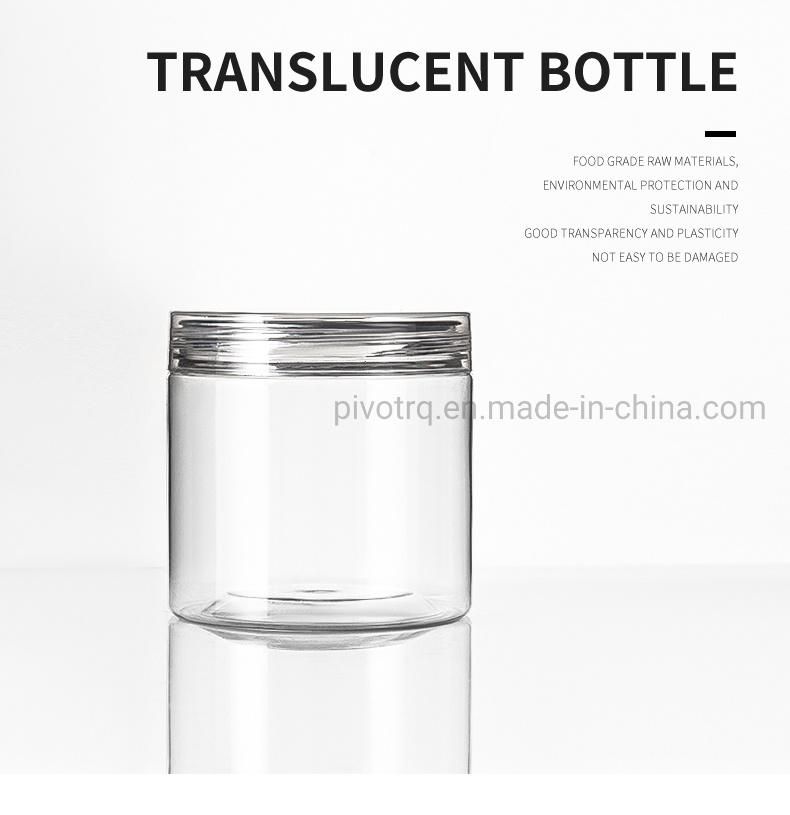 295ml Pet Transparent Plastic Jars Food Packaging Bottle with Crystal Cap