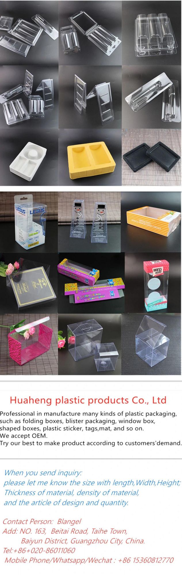 Wholesale Supplier Clear Plastic PVC Small Cookie Clamshell Blister Packaging Boxes