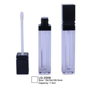 7.5ml Empty Square Plastic Lipgloss Container Cosmetic Packaging Lip Bottle with Brush Applicator