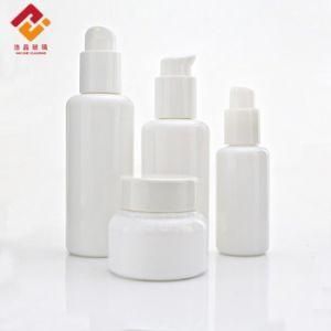 Skincare White Glass Bottle 40ml 100ml 120ml 50g Lotion Serum Pump Sets Cosmetic Essential Glass Bottles