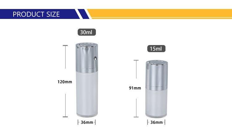 Wholesale Fancy Empty White 30ml 15ml Acrylic Airless Cosmetic Pump Bottle