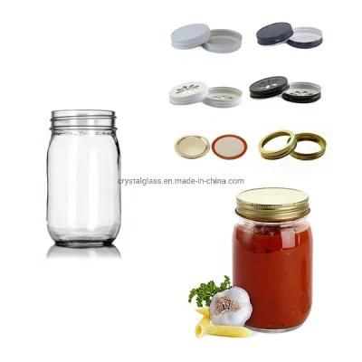 16oz 32oz Regular Mouth Glass Food Cans or Mason Jar with Assembly Lids