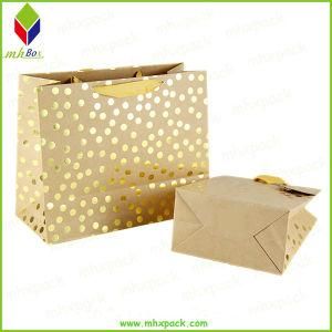 Custom Shining Gold Paper Shopping Gift Bag