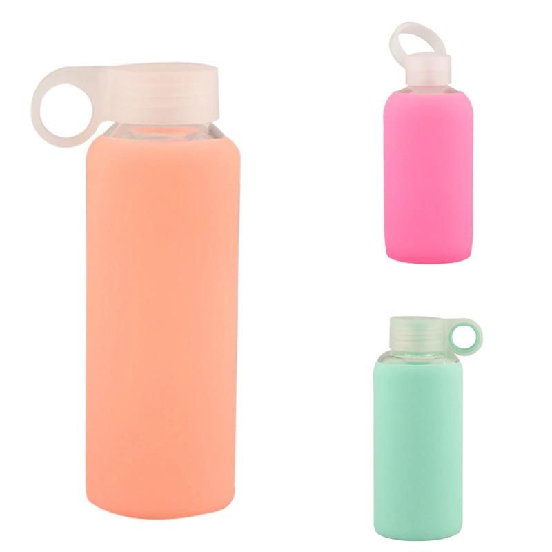 High Quality Glass Water Feeding Bottle Cover/Bottle Sleeve Silicone Cover Protect Insulating Glass Beverage Bottles