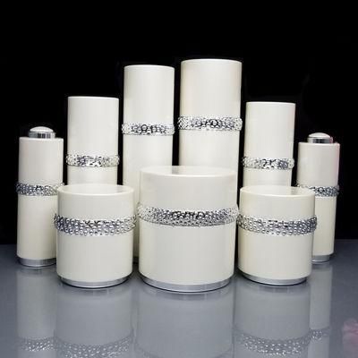 in Stock Ready to Ship 30ml 50ml 100ml New Design White Acrylic High-End Plastic Jar and Bottle Set Cosmetic Packaging