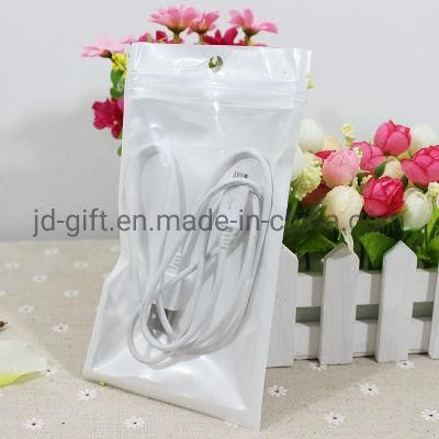 Wholesales Clear/White Plastic Zipper Packaging Bags for Mask Data Cable Plastic Cover