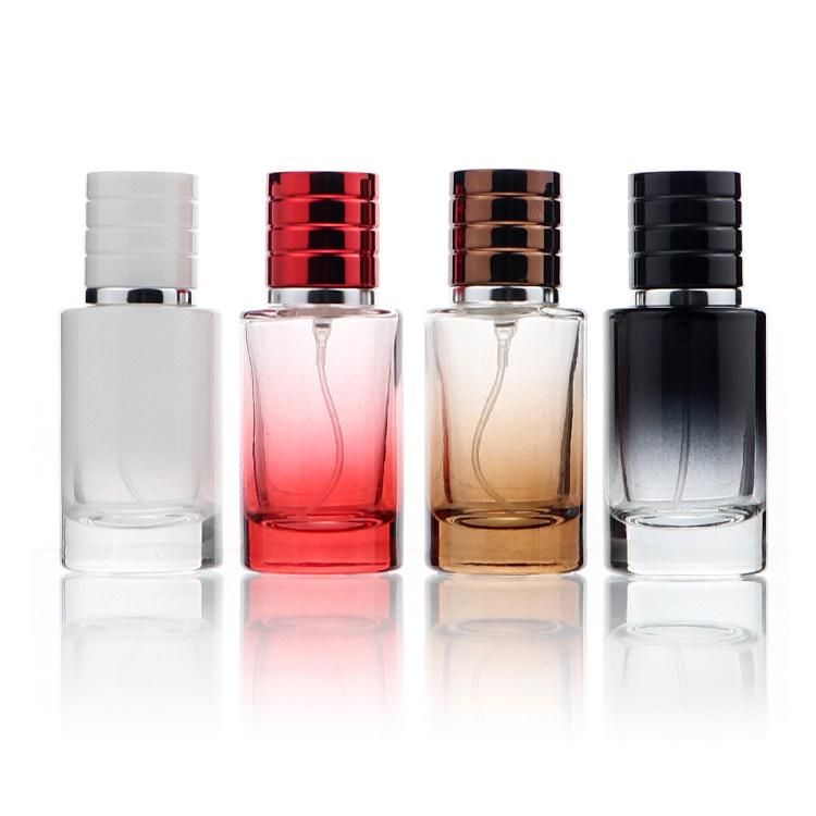 Wholesale 30ml Cylindrical Gradient Color Glass Perfume Bottle