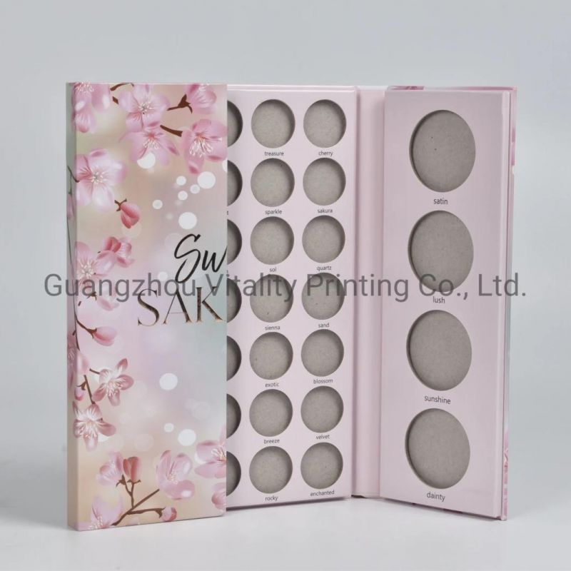 Low MOQ Many Colors Glitter Matte Makeup Eyeshadow Cardboard Paper Palette