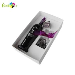 Luxury Brand Custom Design Cardboard Packaging Paper Gift Glassware Champagne Wine Bottle Box with Holder