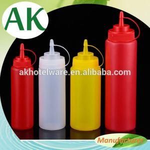 Chinese Factory 24oz Nedle Tip Honey Custom Dispsable Plastic Squeeze Sauce Salad Jam Bottle with Nozzle