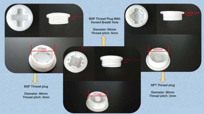 Standard Size 55 Gallon Drum Coarse Thread Plastic Plug