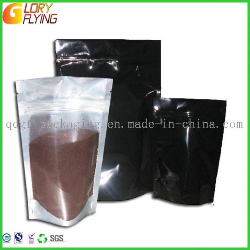 Standing Food Zipper Bag with Valve for Ground Coffee Packaging