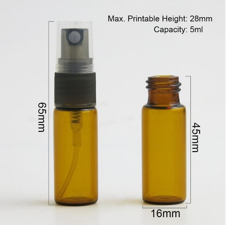 5ml Amber Travel Small Refillable Perfume Bottle Transparent Glass Fragrance Atomizer Mist Spray Liquid Container