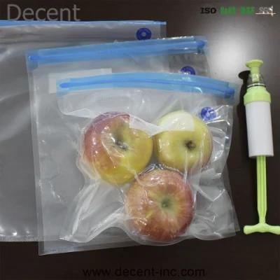 Decent Food Grade Plastic Reusable Vacuum Preservation Bag for Food Storage Bag Sets