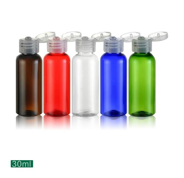 Blue Flip Cap Empty Plastic Travel Bottles Transparent Plastic Cosmetic Bottle for Cream Lotion Tube Green Blue 30ml 50ml