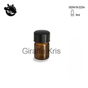 5ml Amber Glass Bottle with Black Cap