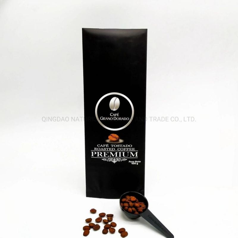 Back Side Sealed Coffee Plastic Bag with Valve Green Coffee Bags 400g