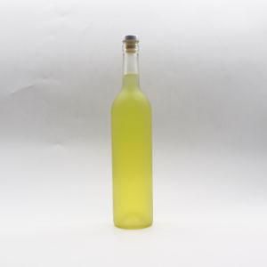 750ml Empty Round Shape Wine Bottle Custom Luxury Frosted Clear Glass Vodka Bottle