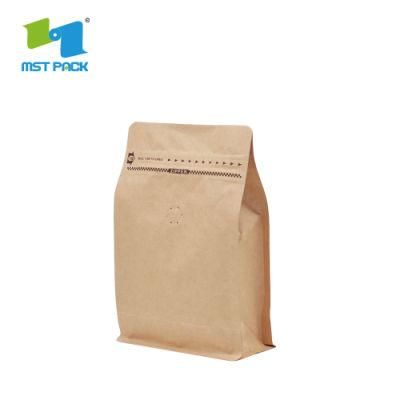 Eco Craft Paper Zipper Flat Bottom Pouch Cornstarch Bio Degradable Drip Coffee Plastic Bag