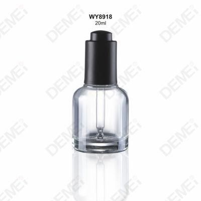 20 30ml Cosmetic Packaging Round Shoulder Fat Glass Dropper Bottles with Gold Press Button Pipette Dropper Cap