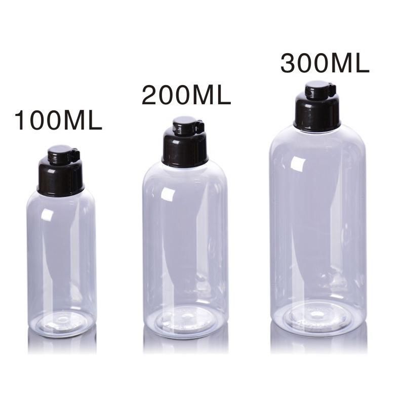 in Stock 100ml 200ml 300ml Body Lotion Bottle Plastic Pet Shower Gel Shampoo Toner Pump Bottles with Flip Top Cap