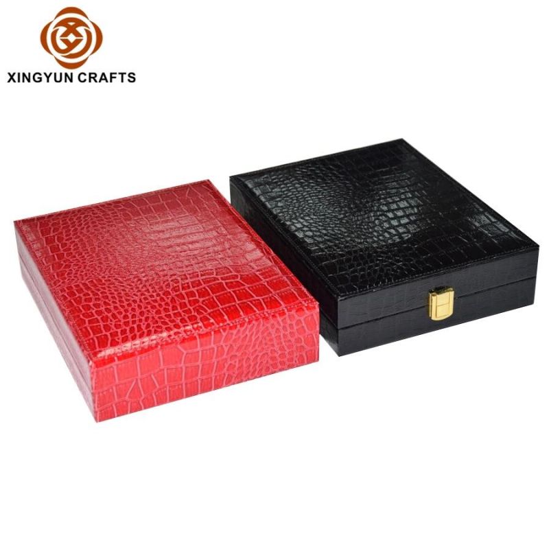 Customized High Quality Black Letaher Collection Jewelry Gift Box Ring Storage Box