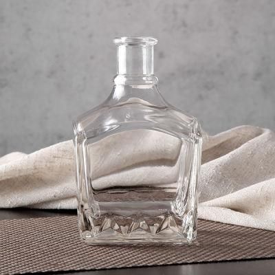 Premium Crystal Square Spirit Glass Bottle with Stopper