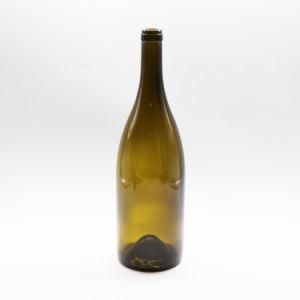 750ml Antique Green Burgundy Wine Glass Bottle with Cork Finish