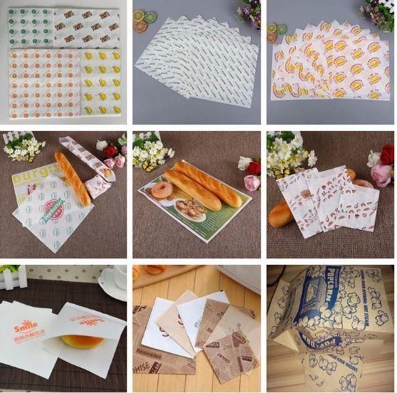 Grease Proof Burger Bread Paper Bag with Side Gusset