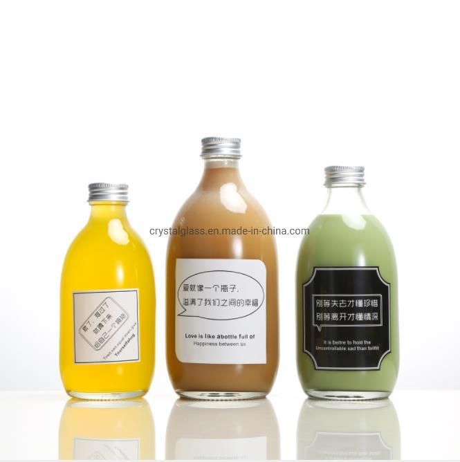 350ml Frosted Glass Bottle for Cold Pressed Fresh Juice Beverage Drinks Packaging Bottle with Lids