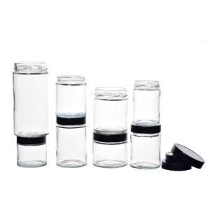 Portable High Reputation Kitchenware Multiple Capacities Empty Clear Round Smooth Glass Food Jar