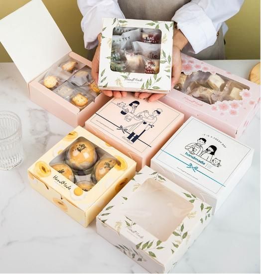 Sell Macaron Fold Blisters Cupcake Packaging Box Cookie Chocolate Baked Packaging Box Lid Foldable Macaron Box Food Rice Packageing Donut Paper Meal Boxes