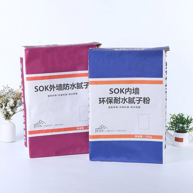 Eco-Friendly 20kg Valve Packaging Paper Bag for Tile Adhesive Construction Material
