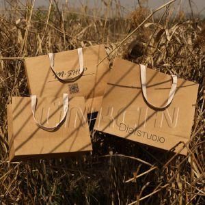 Manufacturer Custom Printed Small Sac En Papier Bolsas Papel Brown Kraft Paper Wedding Party Thank You Gift Bags