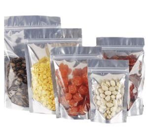 Stand up One Side Transparent and One Side Aluminium Foil Packing Bag for Nuts