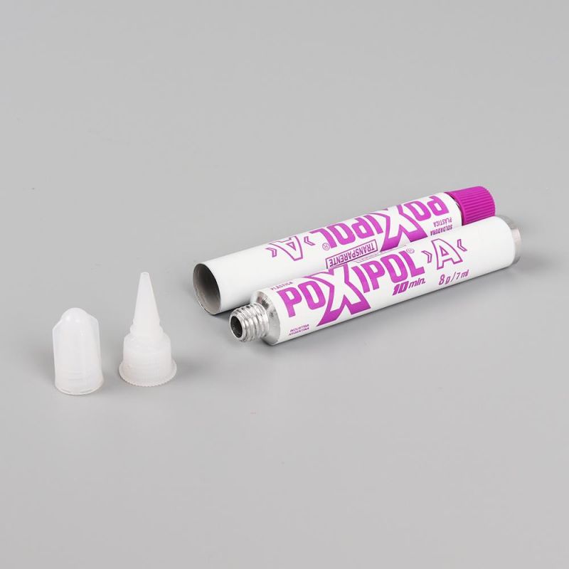 Super Glue Tube Manufacturer Collapsible Aluminium Tubes High Quality with Three Pieces Cap