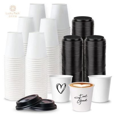 Eco Friendly Disposable Paper Tableware Take Away Hot Coffee Cup with Lids