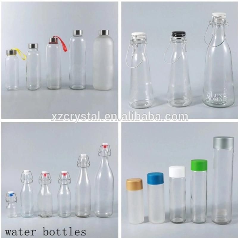 Wholesale Flat Wine Glass Bottle Milk Tea Beverage Juice Glass Bottle 100/200/250/350ml