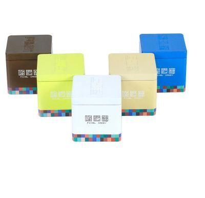 China Factory Sale Square Colorful Tin Box Package Gift Tin Can
