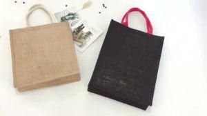 Tote Burlap Gift Jute Bag with Zipper