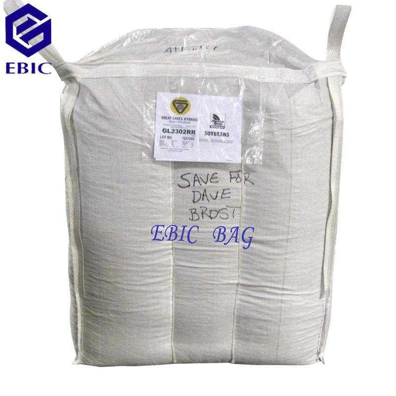 2000lbs Corner Loops Baffle Cubic Sand Sling Ton Jumbo Bulk FIBC Q Ventilated Firewood Fertilizer Cement PP Packing Plastic Big Bag Super Sack