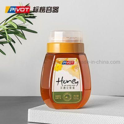 500g Wide Mouth Plastic Honey Bottle with 58mm Caps for Honey