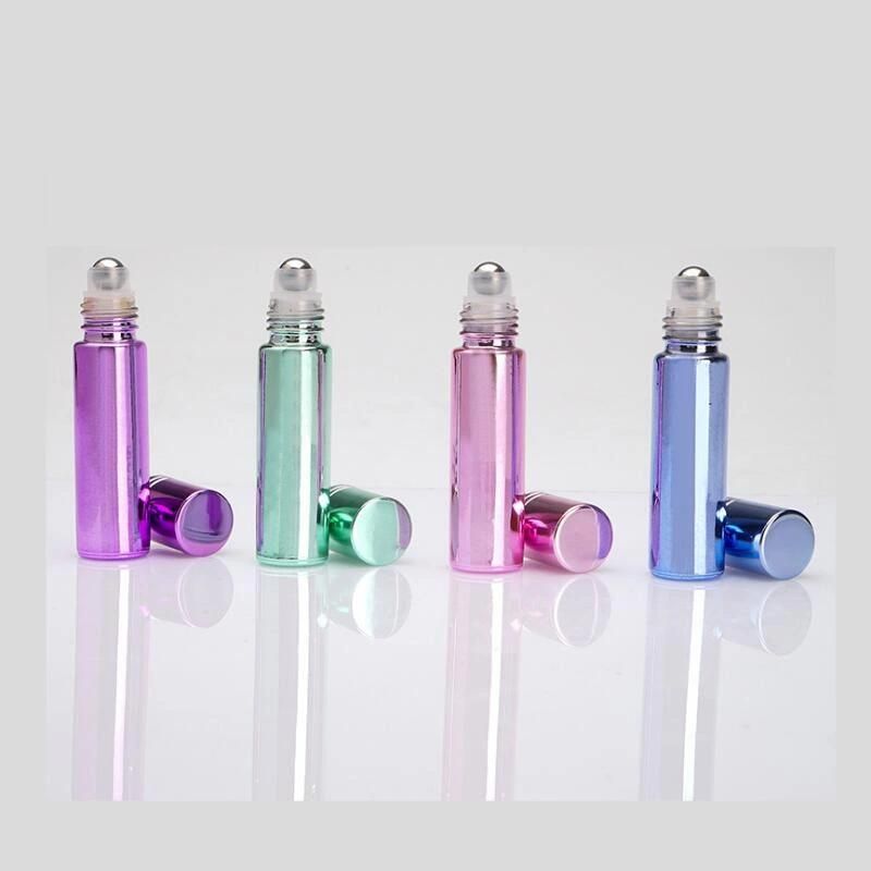 10ml Hot Sale 4 Colors UV Glass Roller Ball Parfum Bottles, High-Quality Mini Roll-on Bottle for Essential Oils