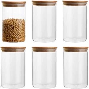 Hot Sale 200ml 300ml 500ml 780ml 1000ml High Borosilicate Glass Container Wholesale for Dried Round Food Glass Containers