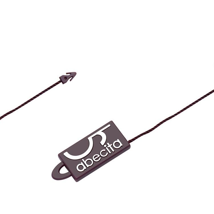 Garment Embossed Logo Lock Plastic Sealing Hang Tag String for Clothing (DL120-1)