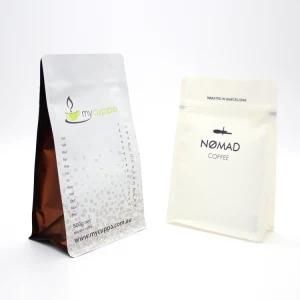 Flat Bottom /8 Side Sealed Coffee Packaging Bag with Valve and Zipper
