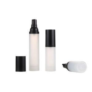 Cosmetic Packaging 15ml 30ml 50ml White Black Airless Pump Frosted Plastic Bottle