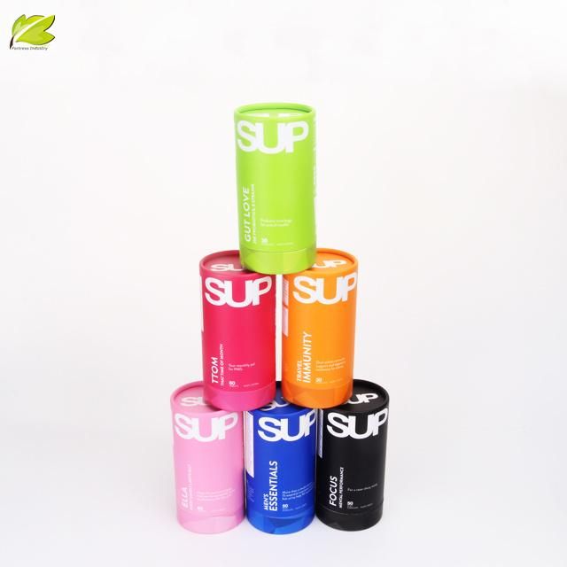 Four Colors Recycled Round Container Paper Tube for Capsule