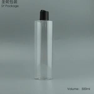 500 Ml Frosted Black Disc Top Cap Clear Pet Bottles Wholesale