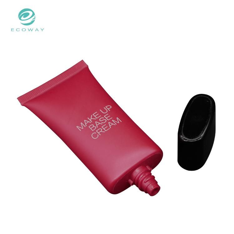 Portable Packaging Flat Screw Cap and Tube Body Matte Text Silk-Printed Red Tip Bb and Cc Cream Tube